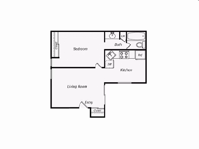 One Bedroom 0614 floor plan